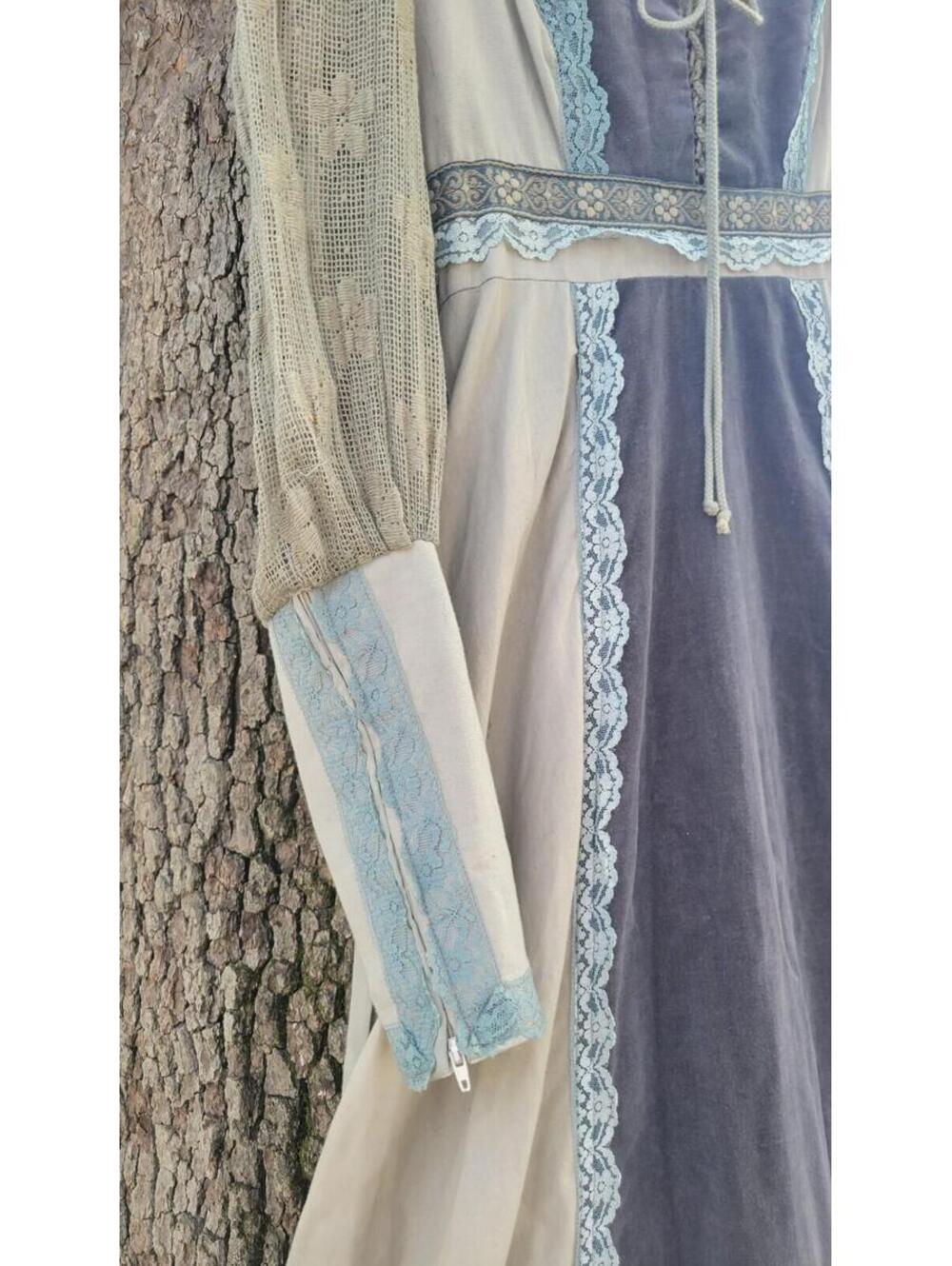 Gunne Sax Vintage Velvet Renaissance Lace Victorian Medieval Dress Womens Size 5 - Picture 6 of 15